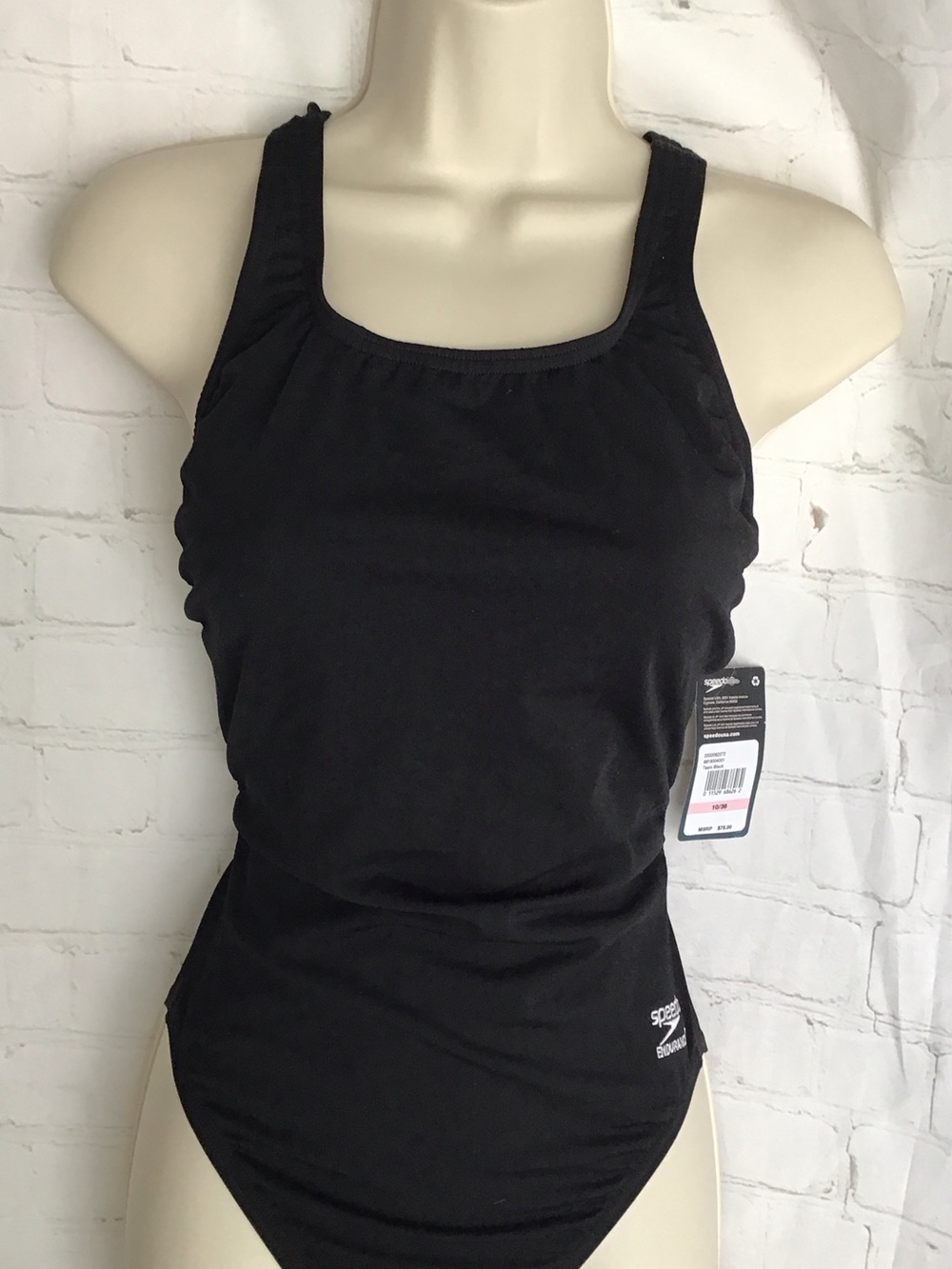 Speedo Black Scoop Neck Tank Bodysuit
